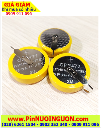 Pin CMOS CR2477; Pin CMOS CR2477 lithium 3v (2 CHÂN THÉP hàn bo mạch) _Xuất xứ Liên doanh